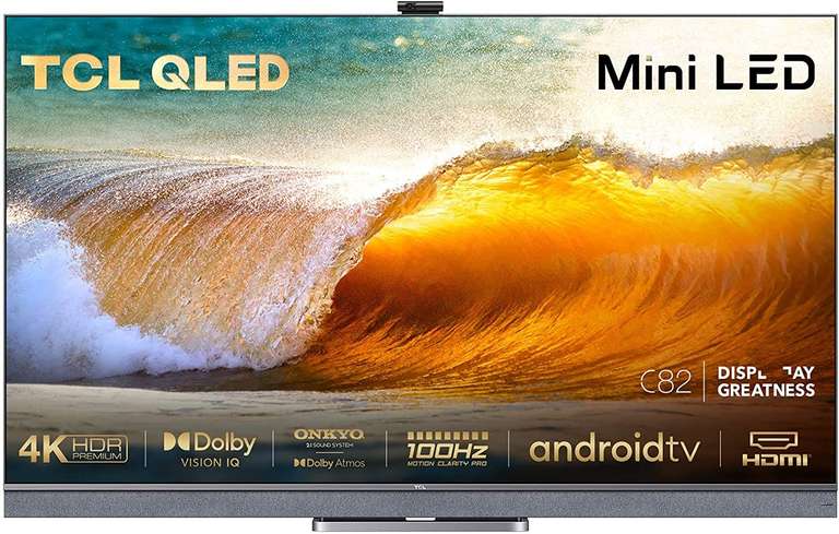 TCL 55C826K Mini LED Gaming TV 55 Inch QLED Smart TV, 4K UHD, Dolby Vision IQ & Atmos, ONKYO Audio, Google assist & Alexa £389.76 @ Amazon
