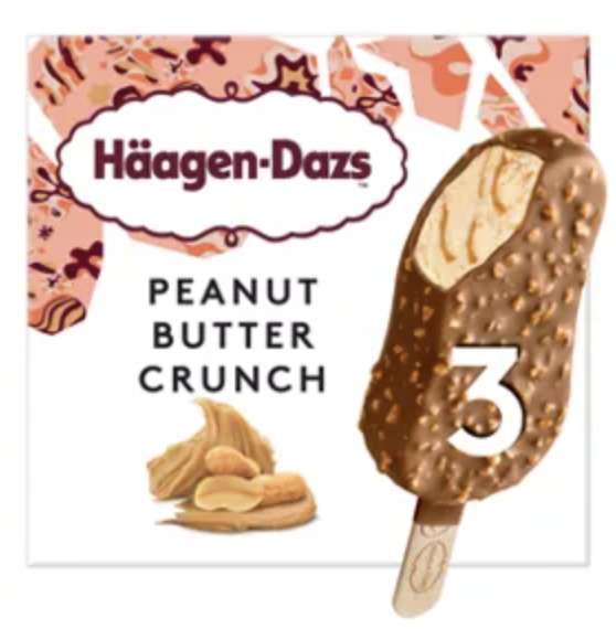 Haagen-Dazs Peanut Butter Crunch Ice Cream Stickbars 3x80ml