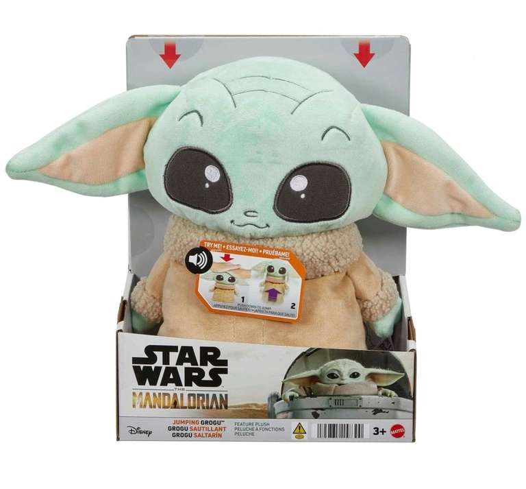 Mattel Star Wars "Jumping" Grogu Plush Toy with Jumping Action and Sounds
