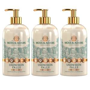 Moss & Adams Snowdon Falls Lotus Flower, Peony & Natural Rose Antibacterial Hand wash works out 66p each, 500ml - Free C&C only
