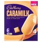 Cadbury Caramilk Ice Creams 4x90ml / Caramilk Creamy Vanilla Ice Cream with a Golden Caramel Chocolate Centre 480ml - 2 for £5 @ Asda