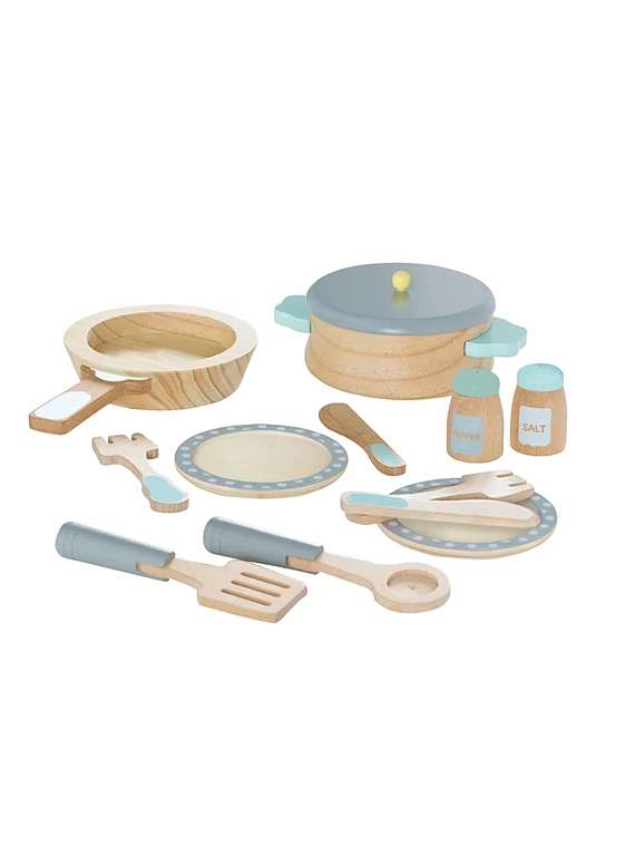 13 Piece Wooden Cooking Set 4+ Years +Free Click & Collect