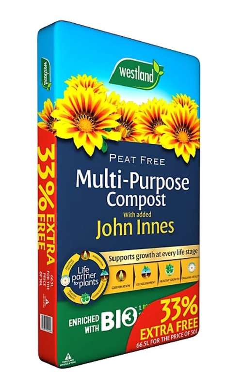 Westland Peat-free Multipurpose compost with added John Innes 66.5L - £8 click and collect at B&Q