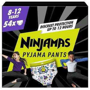 Pampers Ninjamas Pyjama Pants Unisex Spaceships, 8 - 12 Years, 54 Pyjama Pants, 27kg - 43kg, Packaging may vary