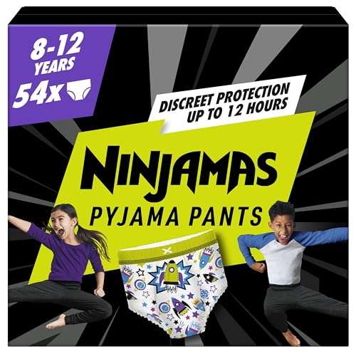 Pampers Ninjamas Unisex Pyjama Pants, 8-12 Years, 54 Pack at Amazon for ...