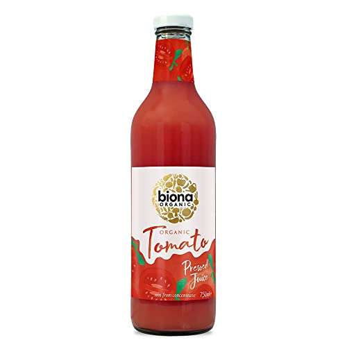Biona Organic Tomato Juice 750ml Pack of 6 - Immediately Pressed After Harvest Recyclable Glass - £7.26 (BBE 17/12/2023) @ Amazon Warehouse