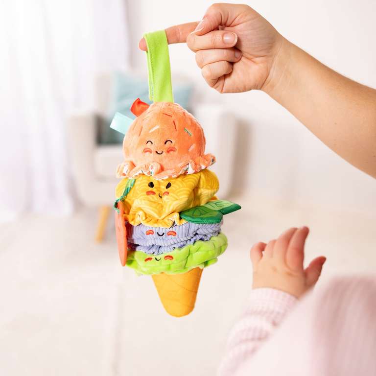 Melissa & Doug Ice Cream Take-Along Clip-On baby infant toy with sound and vibration - Early development & activity toys