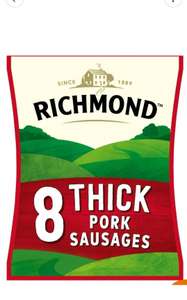 Richmond Thick Pork Sausages x8 344g (with Nectar) - Instore Cannock