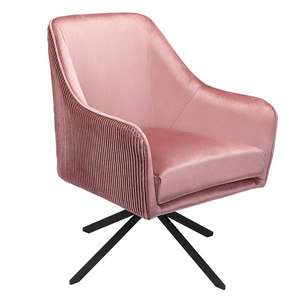 Homebase Pia Pleat Swivel Armchair in pink or silver velvet for £120 click & collect @ Homebase