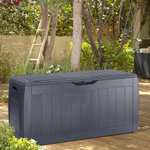 Homebase Essentials Hollywood Outdoor Garden Storage Box 270L - Grey - free C&C