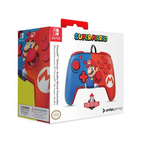 PDP Nintendo Switch Faceoff Deluxe+ Audio Wired Controller Mario - 2 Year Warranty £18.99 @ Amazon