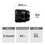 Sony SEL-85F18 Portrait Lens Fixed Focal 85mm F1.8 Full Frame Suitable for A7, ZV-E10, A6000 and Nex Series, E-Mount) Black £399 @ Amazon