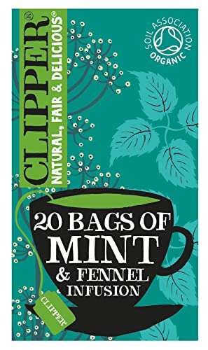 Clipper Organic After Dinner Mint & Fennel Tea Bags | 20 Infusion Peppermint & Fennel Sachets (S&S £1.60)