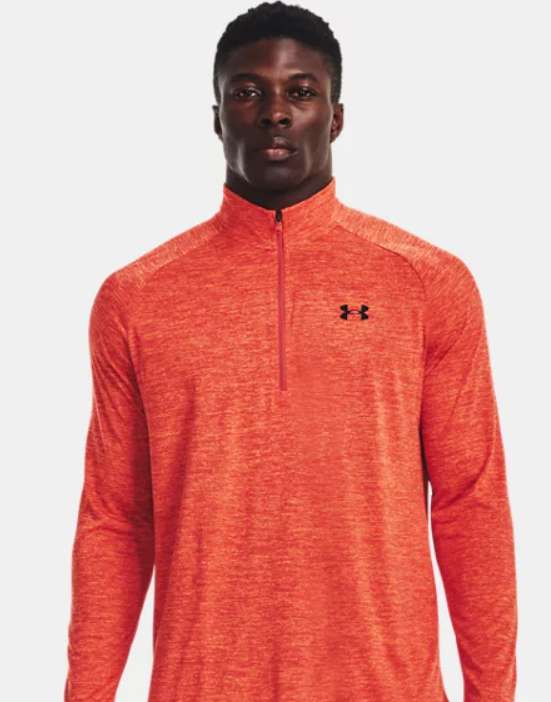 Under Armour Mens 1/2 zip long sleeve Orange blast £9.48 (Must be logged in for price) Free Delivery to pickup point @ Under Armour