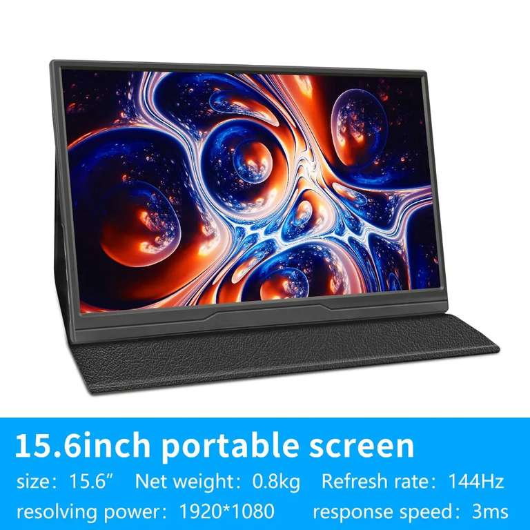 MUCAl 15.6 Inch 144Hz Portable Monitor FHD 1920*1080 Travel Gaming IPS ...