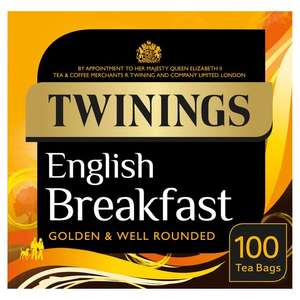 4 x 100 Twinings English Breakfast Teabags £12 / £10.80 with Subscribe & Save at Amazon
