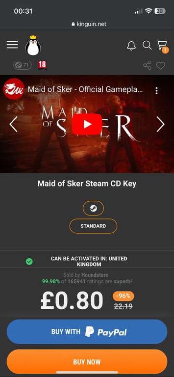 Maid of Sker Steam CD Key - £1.27 sold by Houndstore @ Kinguin