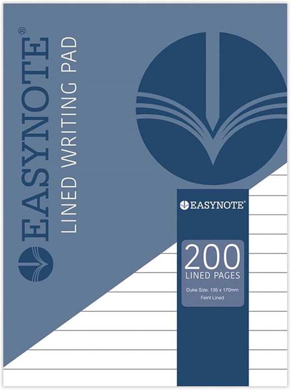 Just Stationery 200 Sheet Lined Duke Pad, 3254, White / Pack of 2 - £1.80