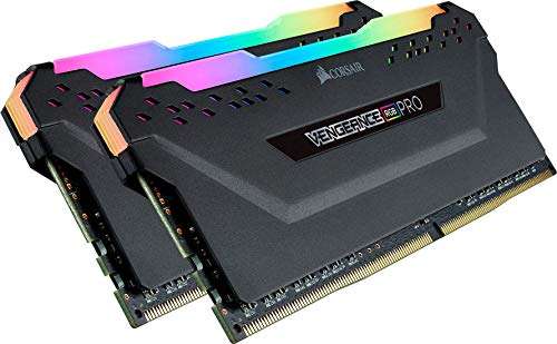 Corsair CMW16GX4M2C3200C16 Vengeance RGB PRO 16 GB (2 x 8GB) DDR4 3200 MHz C16 XMP 2.0 RGB LED Memory Kit - Black £49.99 @ Amazon