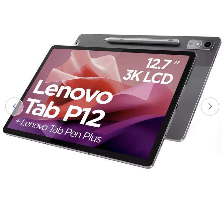 Lenovo Tab P12 12.7 Inch 128GB Wi-Fi Tablet Bundle - Grey free C&C