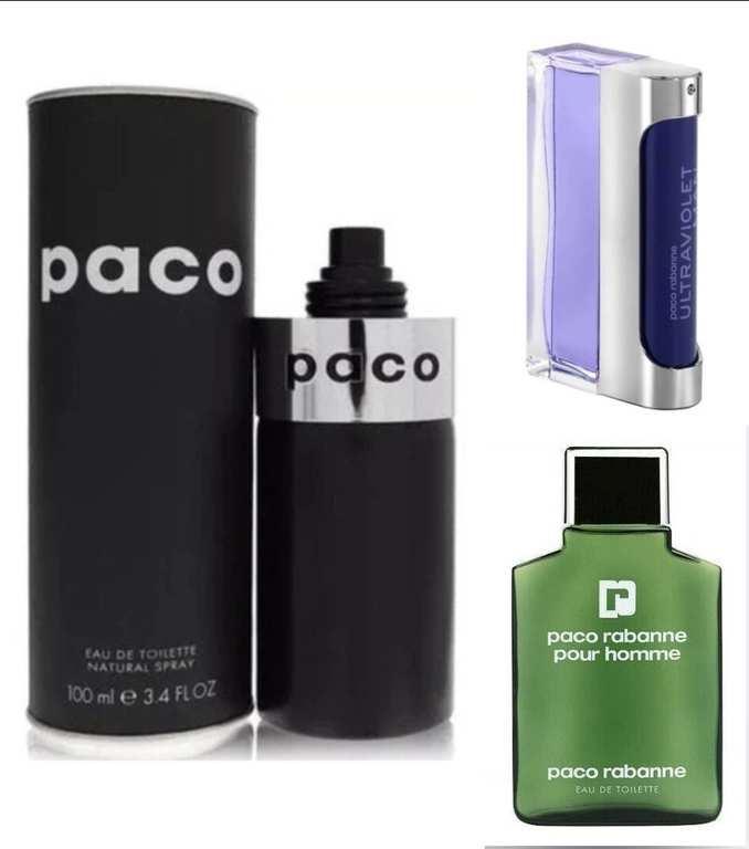 Paco Rabanne Paco 100ml Eau De Toilette Spray/ Rabanne Ultraviolet Man 100ml EDT £29.55 / Pour Homme 100ml EDT £19.35 - with code