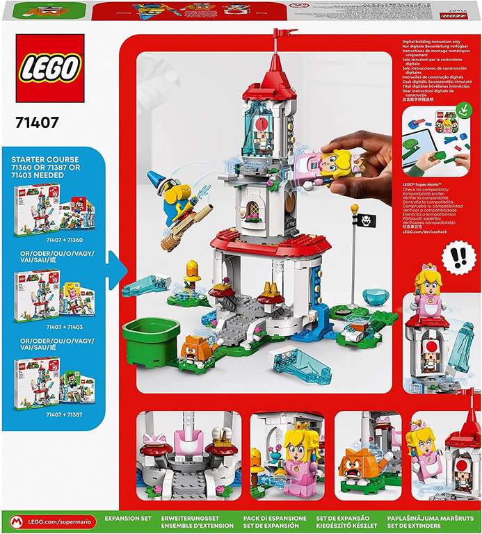 LEGO 71407 Super Mario Cat Peach Suit and Frozen Tower Expansion Set with Castle Toy and Costume + Kamek & Toad Figures £34.99 @ Amazon