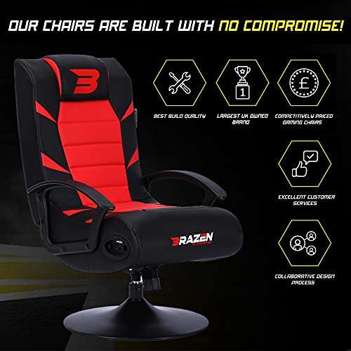 BraZen Pride 2.1 Gaming Chair for Kids Children Teenagers - Red Despatched and sold by IMS Trading Ltd
