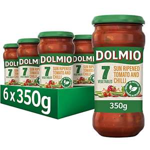 Dolmio 7 Vegetables Tomato and Chilli Pasta Sauce, Bulk Multipack 6 x 350g jars £6 @ Amazon