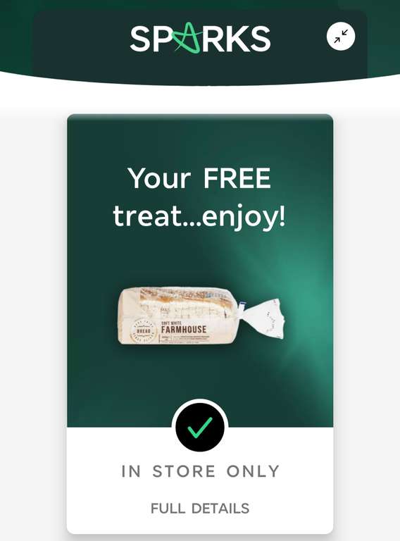 Free Farmhouse Loaf of Bread instore - M&S Sparks Card App (Select accounts)