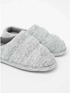 Light Grey Knit Mule Slippers for Kids (Limited Sizes) £1 Free Collection @ George Asda