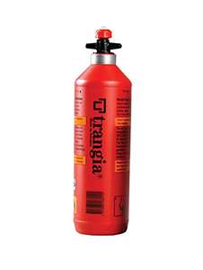 Trangia Fuel Bottle with Safety Valve ,Red, 1 L (Bottle is empty inside)