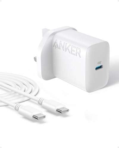 Anker USB C Plug, 20W USB C Fast Wall Charger (5 ft USB-C Cable Included) Sold by AnkerDirect UK / FBA
