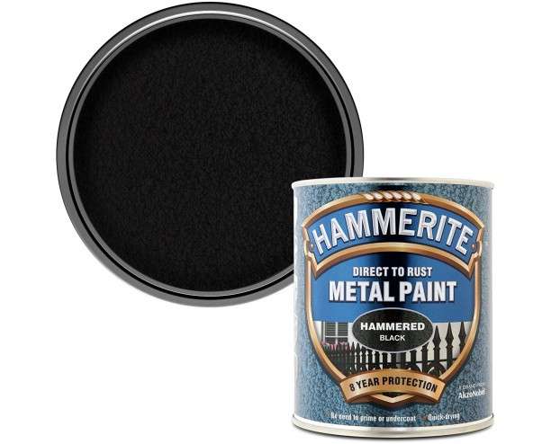 Hammerite Direct to Rust Metal Paint Hammered Black, Silver or Copper Finish 750ml - £14.95 delivered @ Garden Store Direct