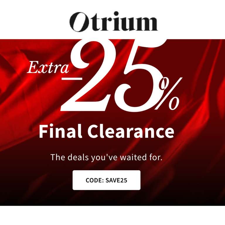 Extra 25% Off Sale With Discount Code - @ Otrium