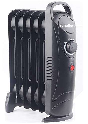Schallen Black Portable Electric Slim Oil Filled Radiator Heater with Adjustable Temperature - £21.99 sold & dispatched by Netagon @ Amazon