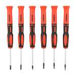 TIMCO Precision Screwdriver Set - Assorted Sizes - 6 Screwdrivers - Ergonomic Handles for an Extra Soft Grip - Magnetic Tips