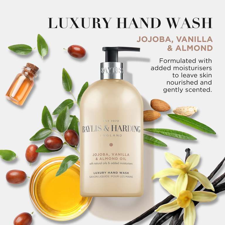 Baylis & Harding Handwäsche Mit Jojoba & Mandelöl – Pflegende Handseife 500 Ml