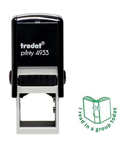Trodat Printy 4933 Teacher Stamp "I Read In A Group Today" – Self Inking, Green Ink