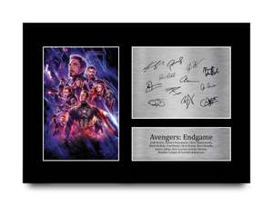 A4 Avengers Endgame Cast Robet Downey Jr, Chris Evans - iron man, captain America Printed Signed Autograph, by Prints Of The World FBA