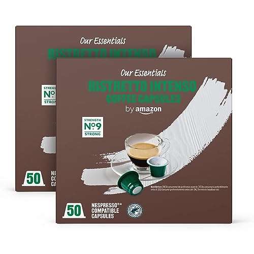 Amazon Ristretto Intenso Coffee Capsules Nespresso Compatible, 100 Capsules (2 Packs x 50) - £7.71 S&S + 10% Voucher on 1st S&S