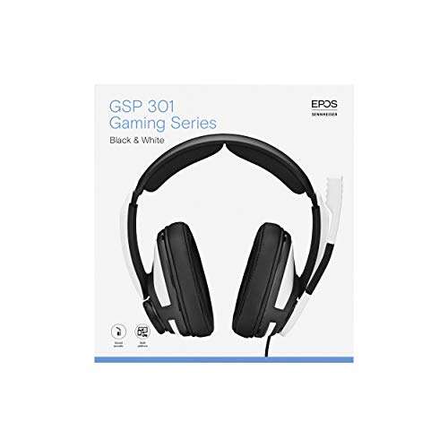 EPOS I Sennheiser GSP 301 Gaming Headset wired with Noise-Cancelling Mic, Flip-to-Mute, Comfortable Memory Foam