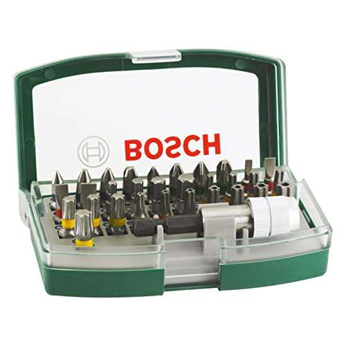 Bosch 32pc. Screwdriver Bit Set (PH-, PZ-, Hex-, T-, TH-, S-Bit, Accessories Drill and Screwdriver)