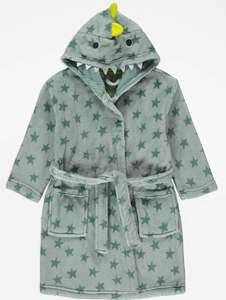 Kids Green Dinosaur Star Fleece Dressing Gown £4.50 with George Rewards + Free Click and Collect