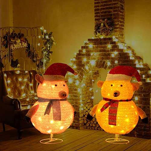 Eambrite Bear & Pig Outdoor Christmas Decorations Lights Collapsible Set of 2 - £17.39 - Sold by Dilatto International / FBA @ Amazon