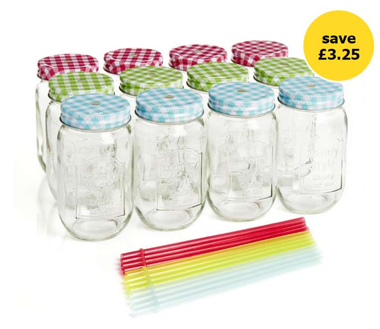 Wilko Clear glass Drinking Jar 12 Pack instore - £3.25 @ Wilko Fareham