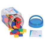 edxeducation Colour Tiles - Mini Jar - Set of 100 - Colourful Counting Squares - Sorting and Sequencing Activity