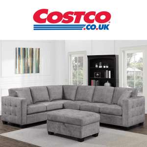 Thomasville Kylie Grey Fabric Corner Sofa with Storage Ottoman & 2 Cushions - £1,149.99 Delivered @ Costco (Membership Required)