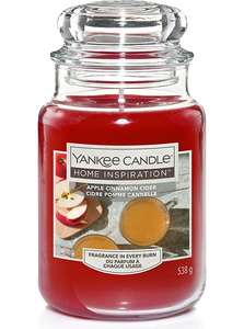 Yankee Candle Home Inspiration Apple Cinnamon Cider Large Jar / Copper Leaves Large Jar Scented Candle - Free C&C