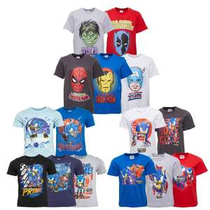 Boys Marvel T-Shirt 5 Pack £12.99 / Sonic T-Shirt 5 Pack £14.99