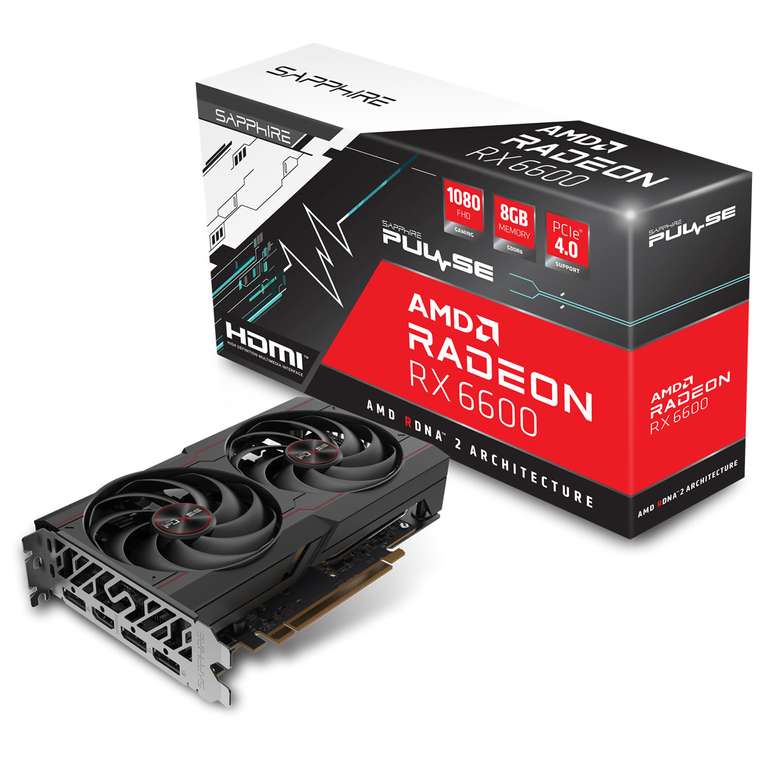 Sapphire Radeon RX 6600 Pulse Gaming 8GB GDDR6 PCI-Express Graphics Card, 3 year warranty - £217.98 delivered @ Overclockers